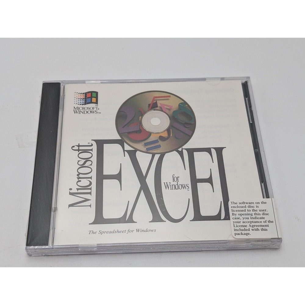 Vintage Microsoft Excel 4.0 For Window Cd- Rom 1993 Sealed‎ Brand New
